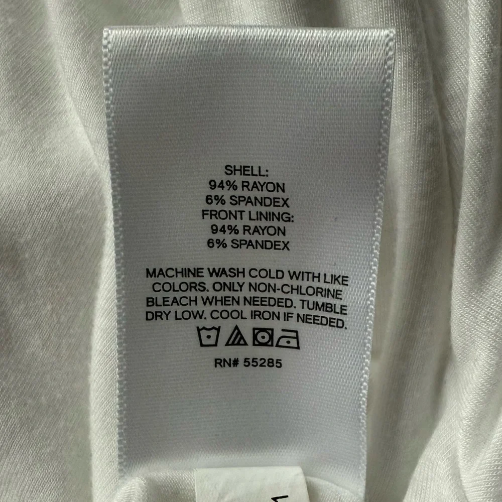 Express Supersoft Fitted Boat Neck Elbow Sleeve Tee White Size S - Picture 6 of 9